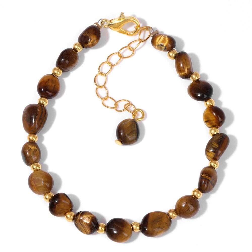 Natural Tiger Eye Stone Irregular Chip BraceletBraceletTiger Eye