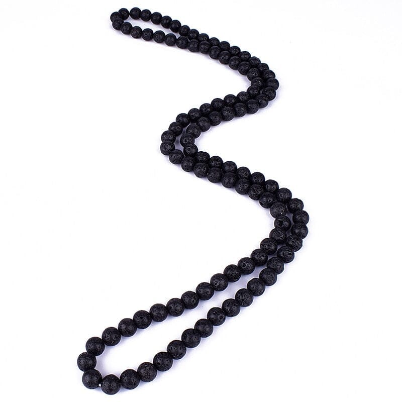 Natural Tiger Eye Stone Beads Necklaces Men Fashion Meditation Yoga Necklaces for Women New Design Handmade Reiki Prayer JewelryNecklaceLava Necklaces55cm