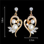 18K Gold Plated Full Crystal Pearl Jewelry SetJewelry Set