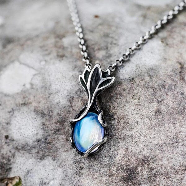 Mystery Fairy Leaf Moonstone NecklaceNecklace