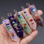 Handmade Wrap Pendulum 7 Chakra Sword PendantPendant
