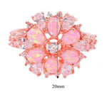 Pink Fire Opal Flower RingRing