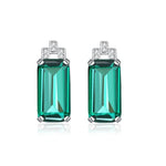 925 Sterling Silver Multicolors Stone Topaz Stud EarringsEarringsGreen