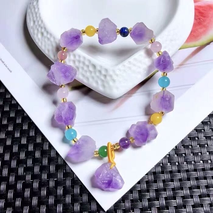 Natural Uruguay Amethyst Original Stone Amulet BraceletsBracelet