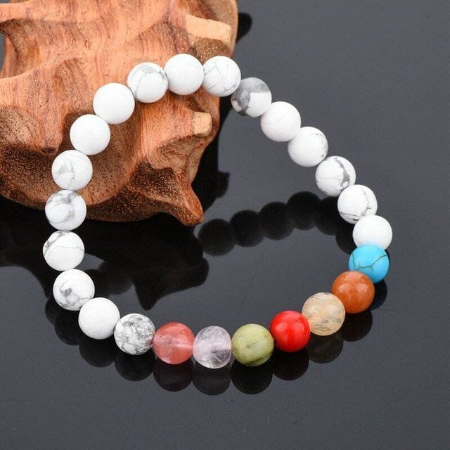 White Turquoise Buddhist Meditation Beads BraceletBracelet