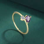 Purple Love Amethyst Heart RingRing