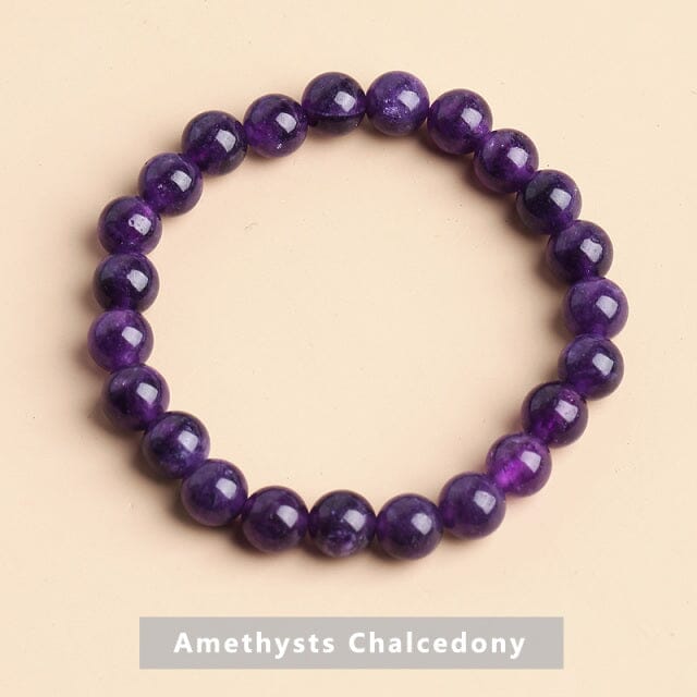 Natural Stone BraceletBraceletAmethysts Chalcedony