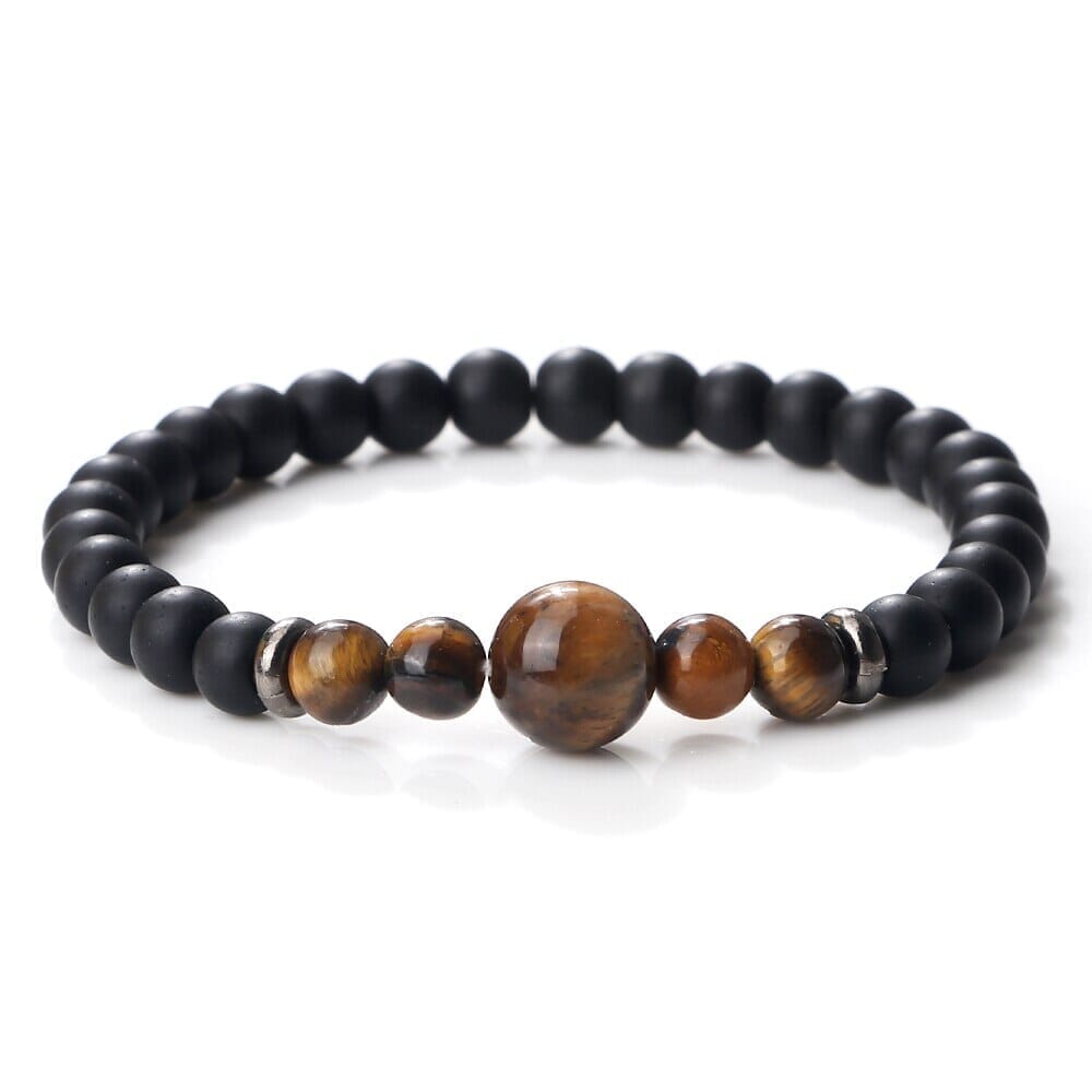 Natural Tiger Eye Malachite Healing BraceletsBraceletBlack Matte