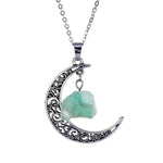 Natural Healing Crystal Moon Pendant NecklaceNecklaceFor Infinity