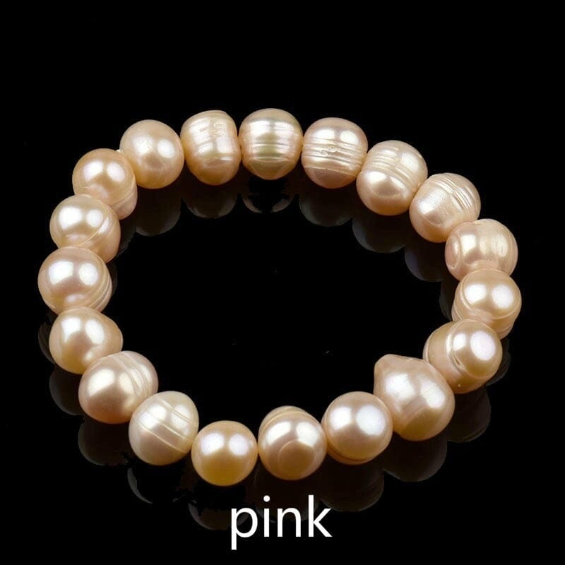 8mm Tricolor Natural Freshwater Pearl BraceletBraceletPINK