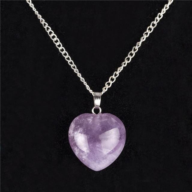 Natural Crystal Heart NecklaceNecklaceAmethyst