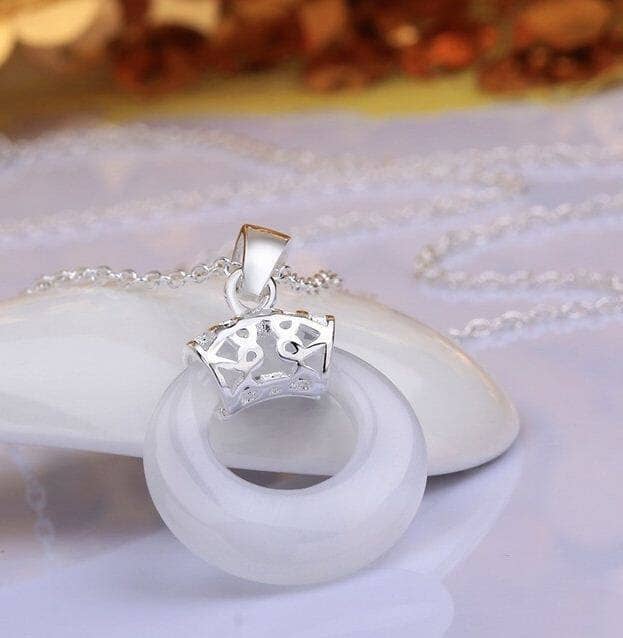Circle Opal Pendant NecklaceNecklace