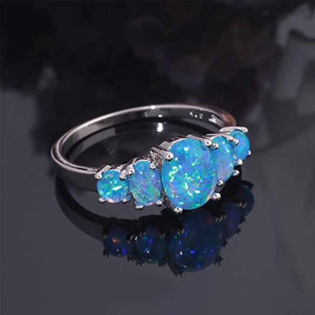 Blue Fire Opal Silver RingRing