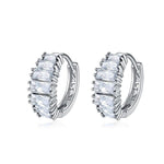 Delicate White Topaz and Sapphire Hoop EarringsEarringsWhite Topaz