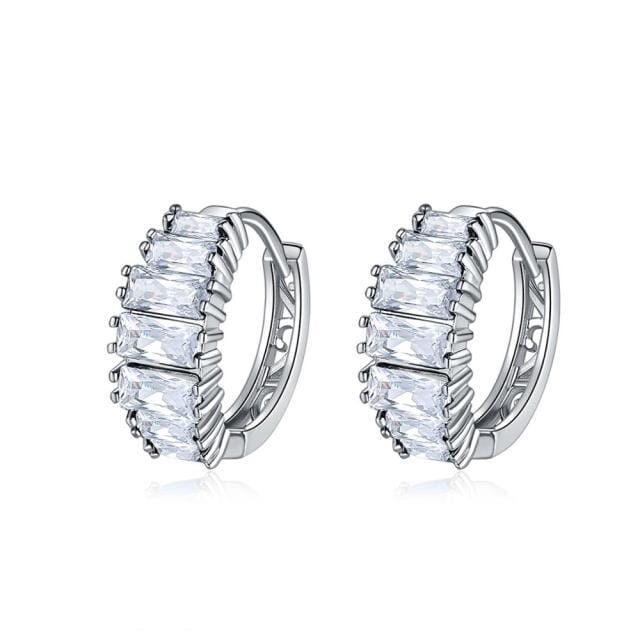 Delicate White Topaz and Sapphire Hoop EarringsEarringsWhite Topaz