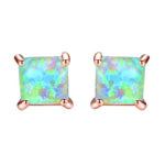 Cubic Fire Opal Crystal Stud EarringsEarringsGreen Opal4mm