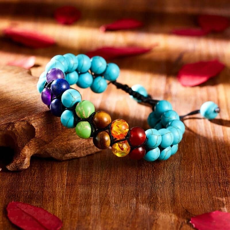 7 Chakra Beads Lava Rock Charm BraceletBracelet