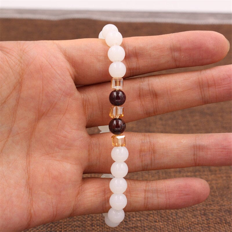 Natural White Chalcedony Charm BraceletBracelet