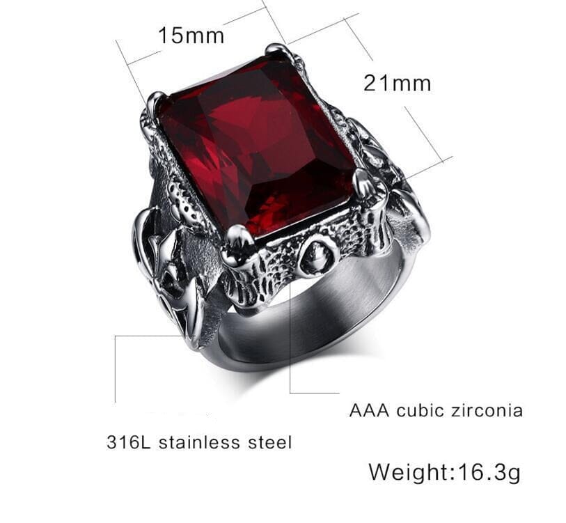 Retro Ruby Ring For MenRing