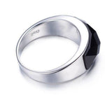 High Quality Black Agate Gem Stone 925 Sterling Silver Men RingRing