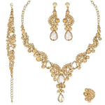 Blue Sapphire Necklace Earring SetEarrings4pcs Set Champagne