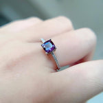 Minimalist Alexandrite Zircon Ring - 925 Sterling SilverRing
