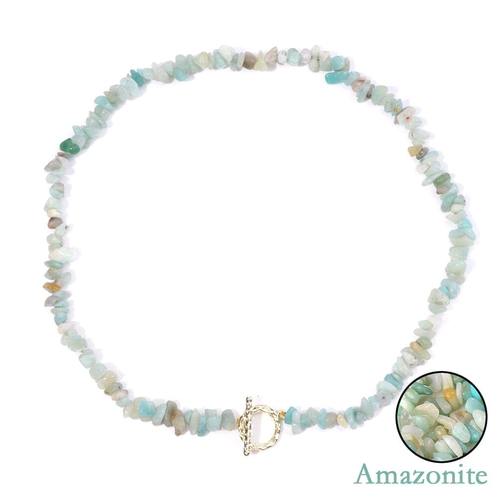 Boho Fashion Aventurine and other Stone Chips ChokerNecklace2 Amazonite