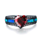Ruby Heart Fire Opal RingsRing11Blue Red