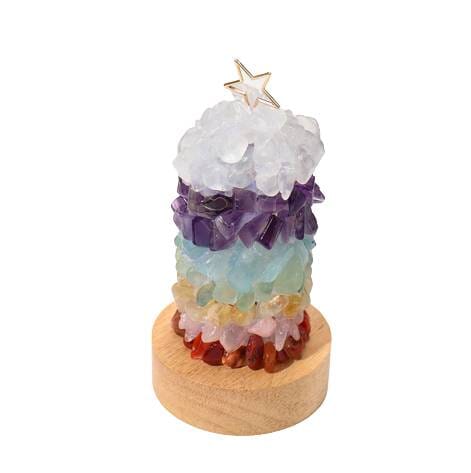 7 Chakra Natural Crystal Night LightHealing CrystalWarm Light