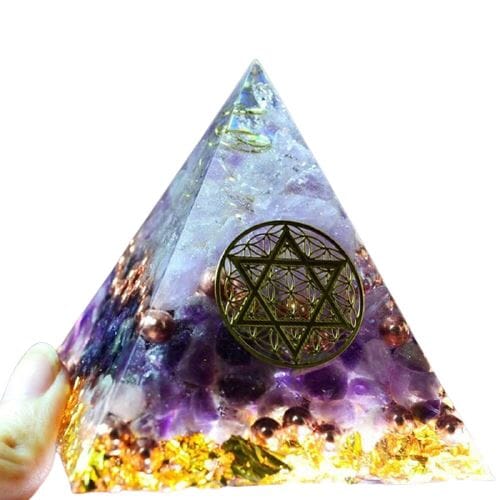 Orgone Pyramid Amethyst Natural CrystalHome Decor