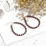 Small Garnet Bead Bracelet - 925 Sterling SilverBracelet