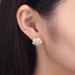 Cherry Blossom Fire Opal Stone Stud EarringsEarrings