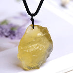 1 Piece Irregular Natural Tigers Eye Yellow Stone and Mineral Pendant NecklacesNecklacelemon yellow