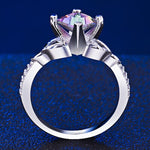 6*6 mm Square Rainbow Fire Mystic Topaz RingRing