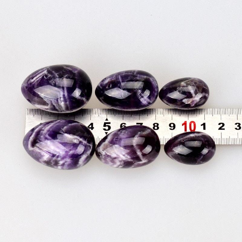 Natural Amethyst Drilled Yoni Eggs Set (3 pcs) - 5ozYoni Eggs