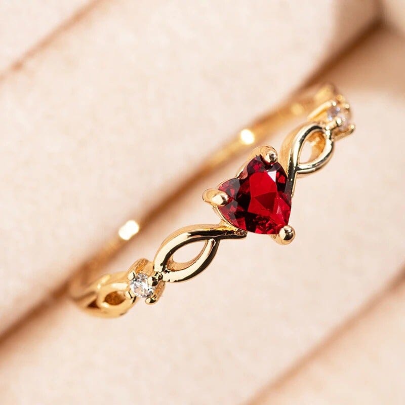 Heart Ruby 3 Stone RingRing