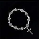 Virgin Mary WWJD Cross Exquisite Rosary BraceletBracelet