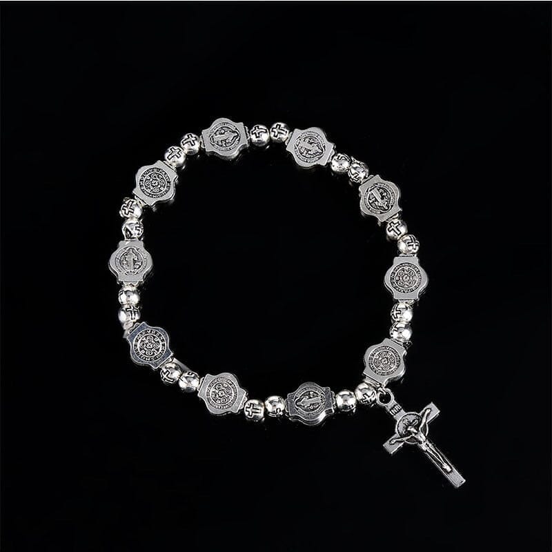 Virgin Mary WWJD Cross Exquisite Rosary BraceletBracelet