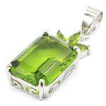 Classic Rectangular Green Peridot Earrings & PendantEarrings