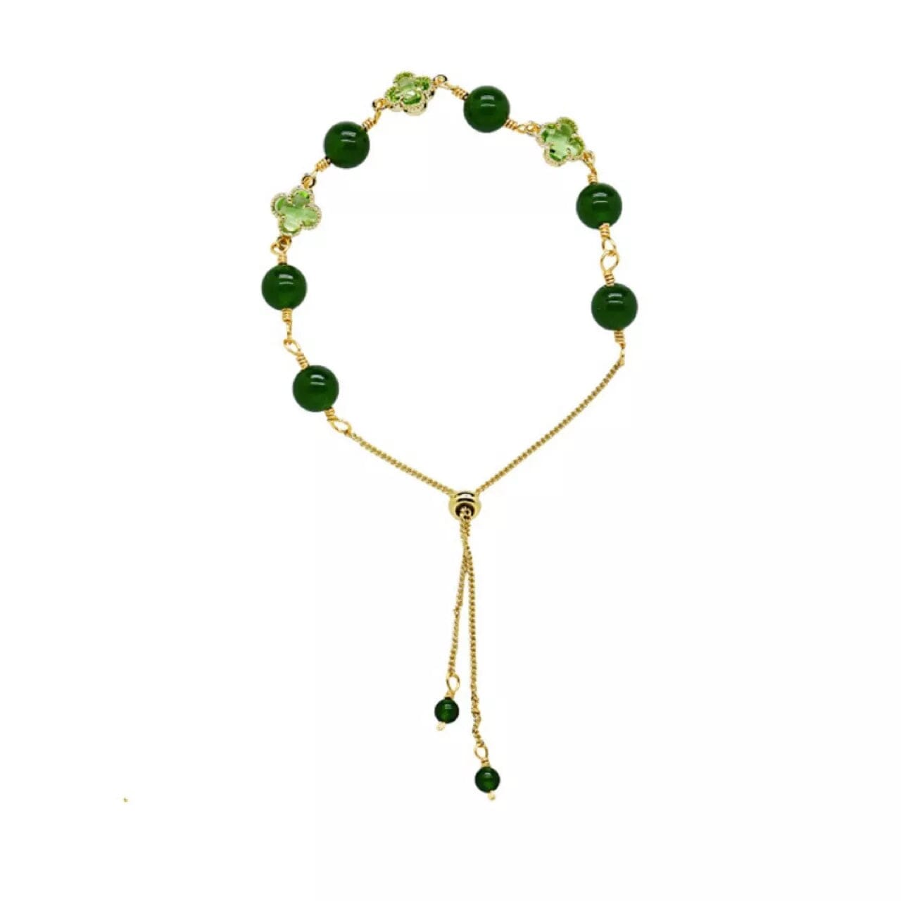 Trend Four Leaf Clover Chrysoprase Peridot BraceletBracelet