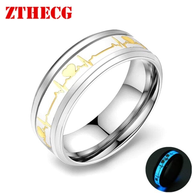Luminous Glow in the Dark RingRing7Gold Love Blue