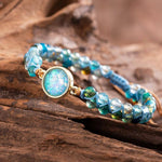 Blue Round Opal Bracelets Braided BraceletBracelet