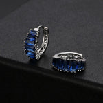 Delicate White Topaz and Sapphire Hoop EarringsEarrings