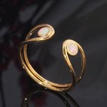 Minimalist White Fire Opal Adjustable RingRing