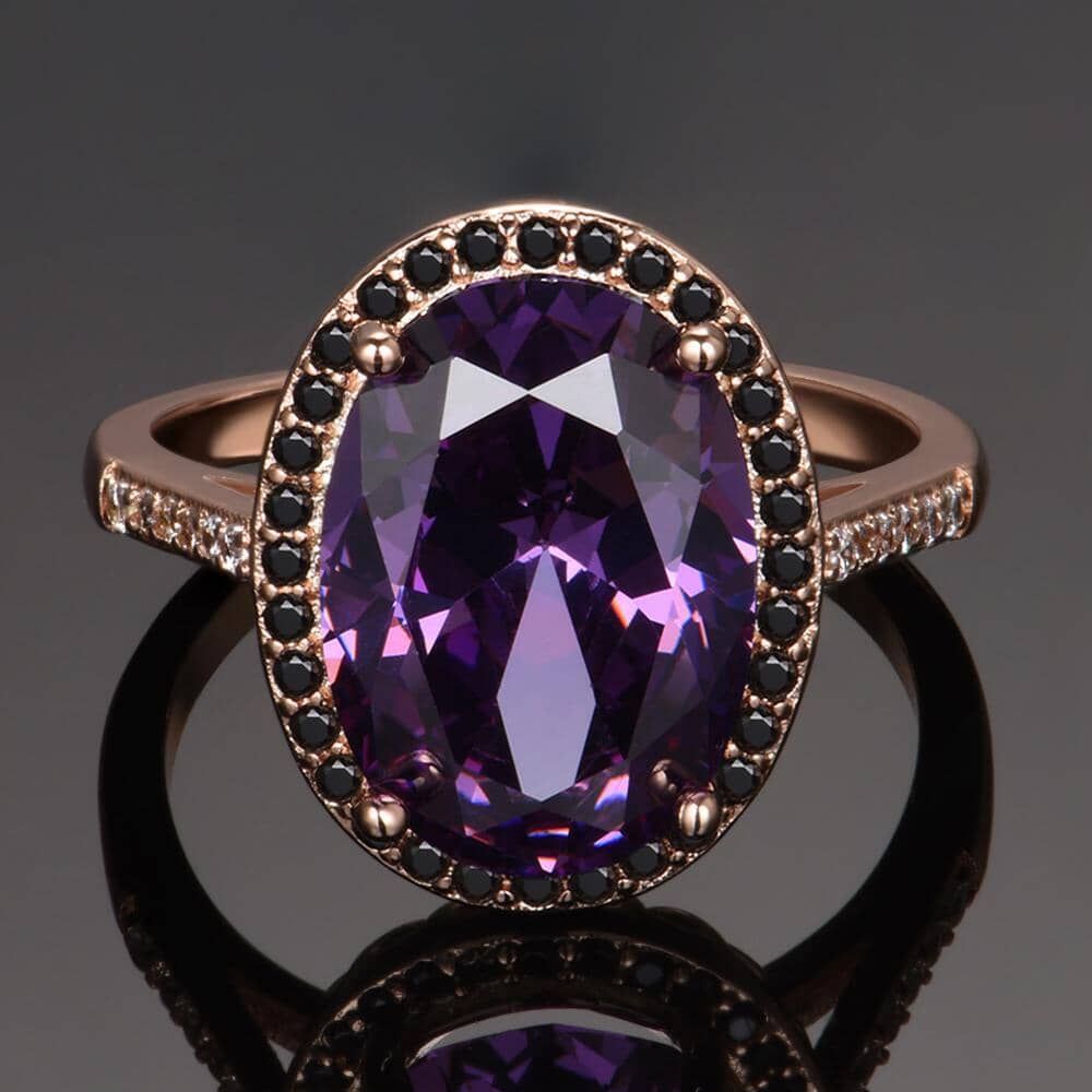 Astonishing Amethyst Rose Gold Ringring