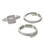 3pcs White Gold Diamond RingsRing