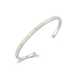 Splendid Fire Opal Adjustable Bangle BraceletBraceletWhite Fire Opal