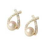 Gold Crystal Pearl EarringsEarrings