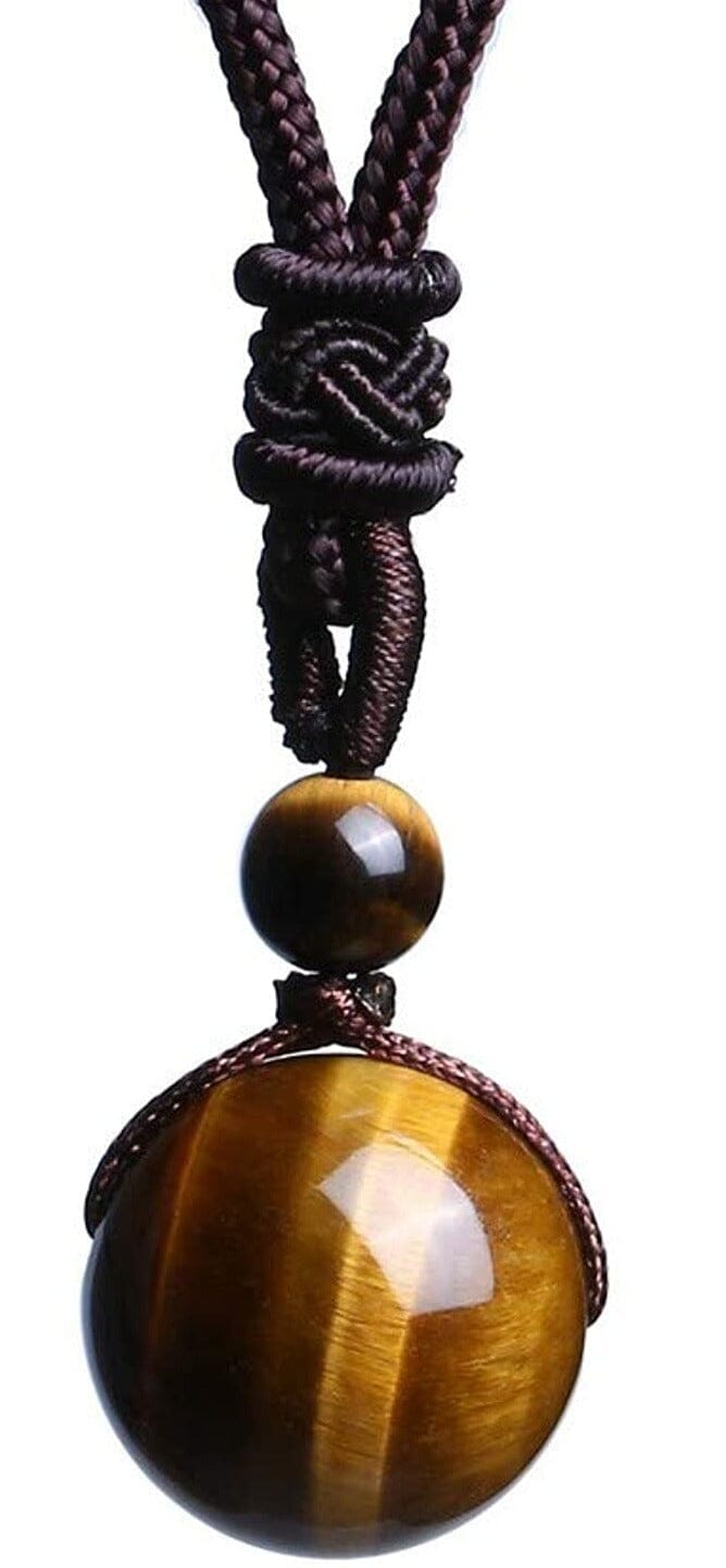 Tiger Eye Stone Lucky Rope Chain Fashion Necklace and BraceletJewelry Set12mm-tiger eye