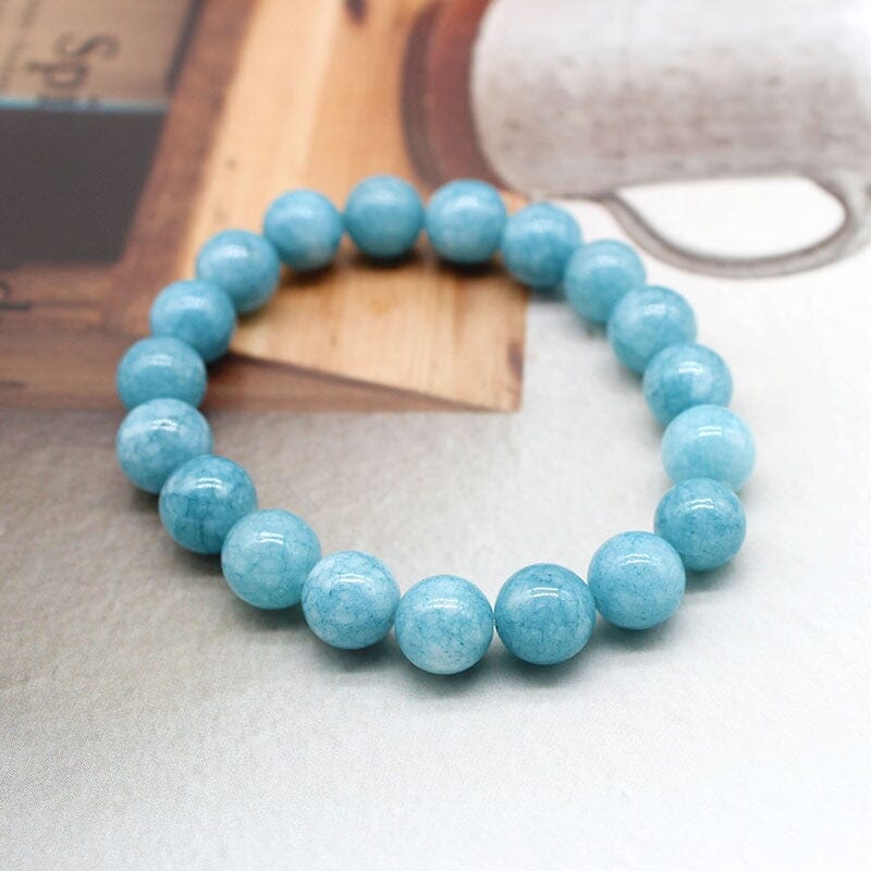 Natural Aquamarine Stone Beaded BraceletBracelet
